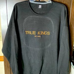 Black sweatshirt long sleeve embroidered True Kings est 2022 4XL Lightly worn